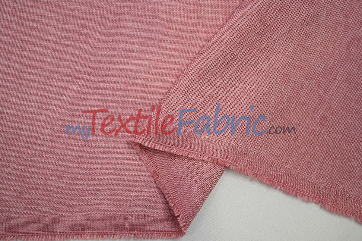 Vintage Linen Polyester Fabric - Faux Burlap, Rustic Natural Look, 58/60" Width (1 Yard)