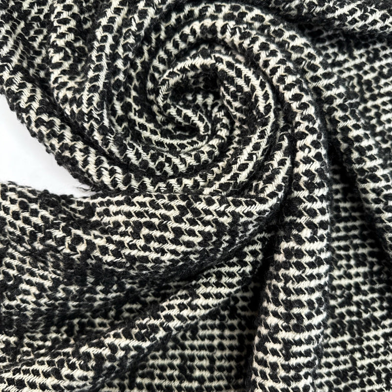 Cotton Wool Bouclé Black White