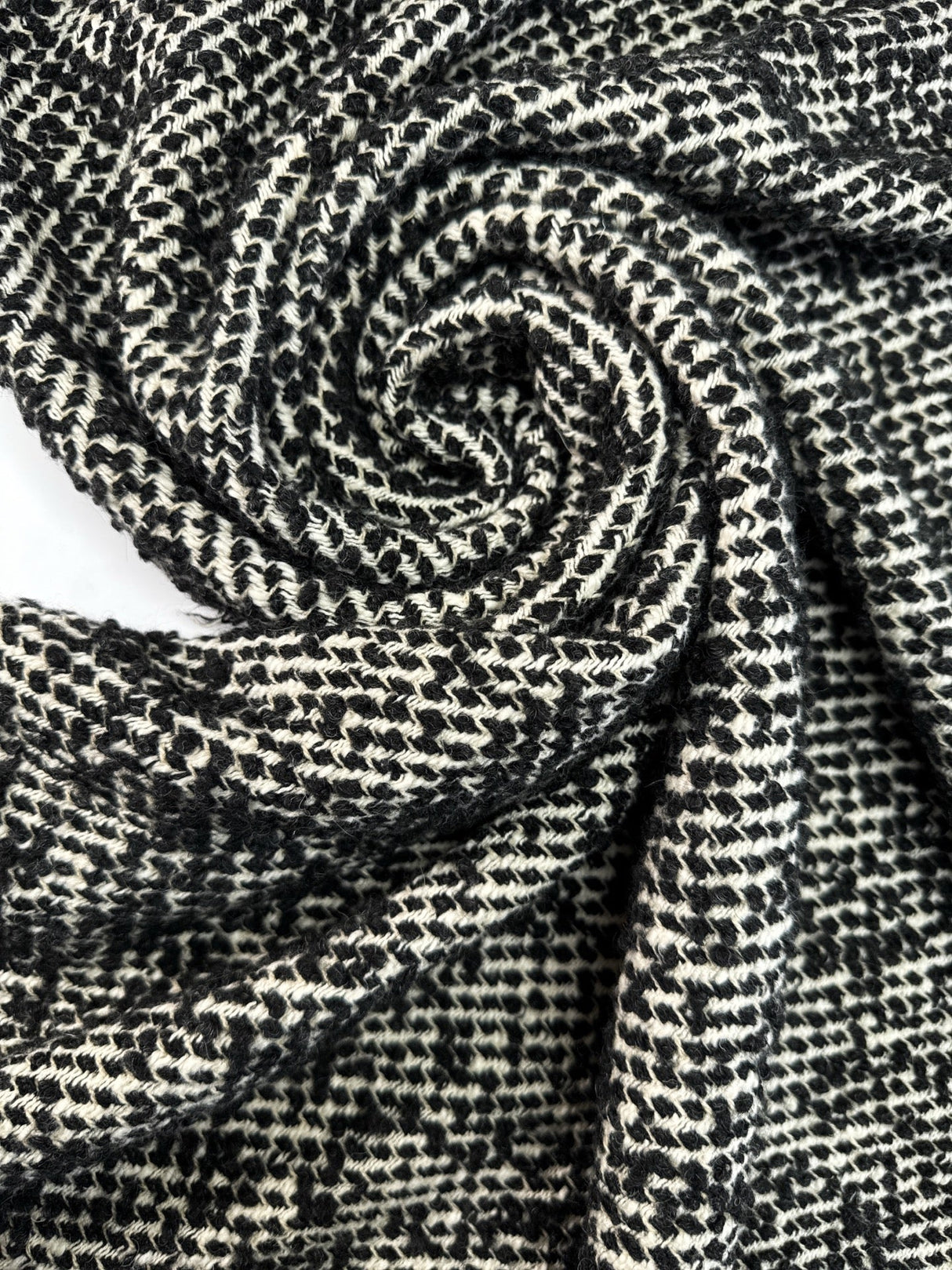Cotton Wool Bouclé Black White