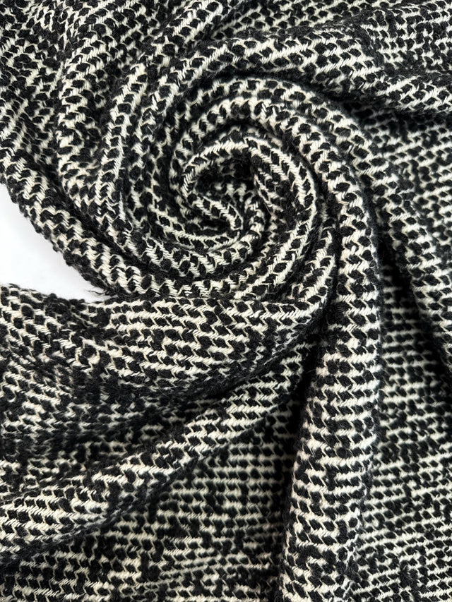 Cotton Wool Bouclé Black White