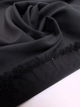 Black Polyester Elastane Suit Fabric