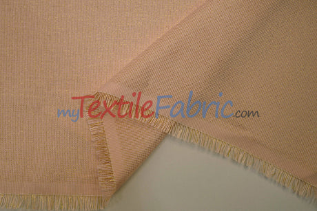 Metallic Vintage Linen Polyester Fabric - Imitation Burlap, Metallic Foil Vein, 58/60" Width (1 Yard)
