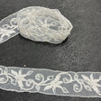 Beaded Corded Lace Trim White Ivory