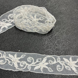 Beaded Corded Lace Trim White Ivory