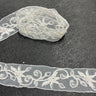 Beaded Corded Lace Trim White Ivory