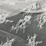 Embroidered Chantilly Lace Fabric with Eyelash Scallop