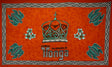Kingdom Of Tonga Crown Turtle Plumeria Polyester Fabric - Multi Color Crown Turtle Plumeria Pattern, 72" L X 45" W (1 Piece)
