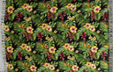 Hibiscus Plumeria Tropical Leaves Rayon Fabric - Tropical Floral Print, 72" L x 45" W (1 Piece)
