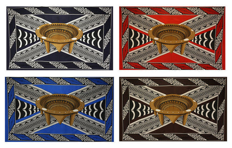 Polyester Sarong Kingdom of Tonga Kava Bowl Border Crossing Pattern