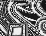 Round Faux Linen Tablecloth 132" Fractal