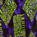 Rayon Fabric Hibiscus Geometric Floral Design