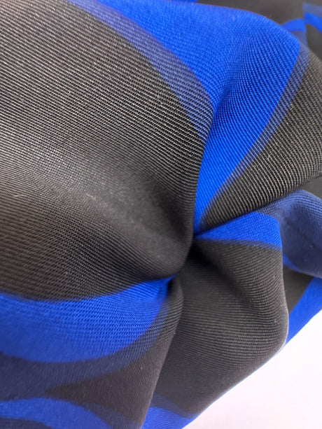 Polyester Twill Printed Blue Black