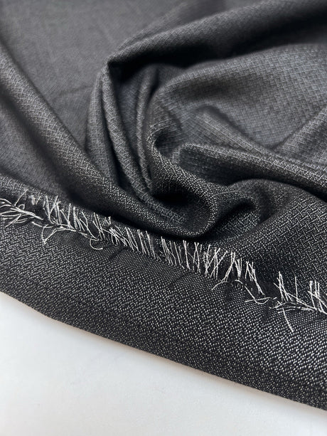 Wool Suit Fabric Gray Black Italian Woven