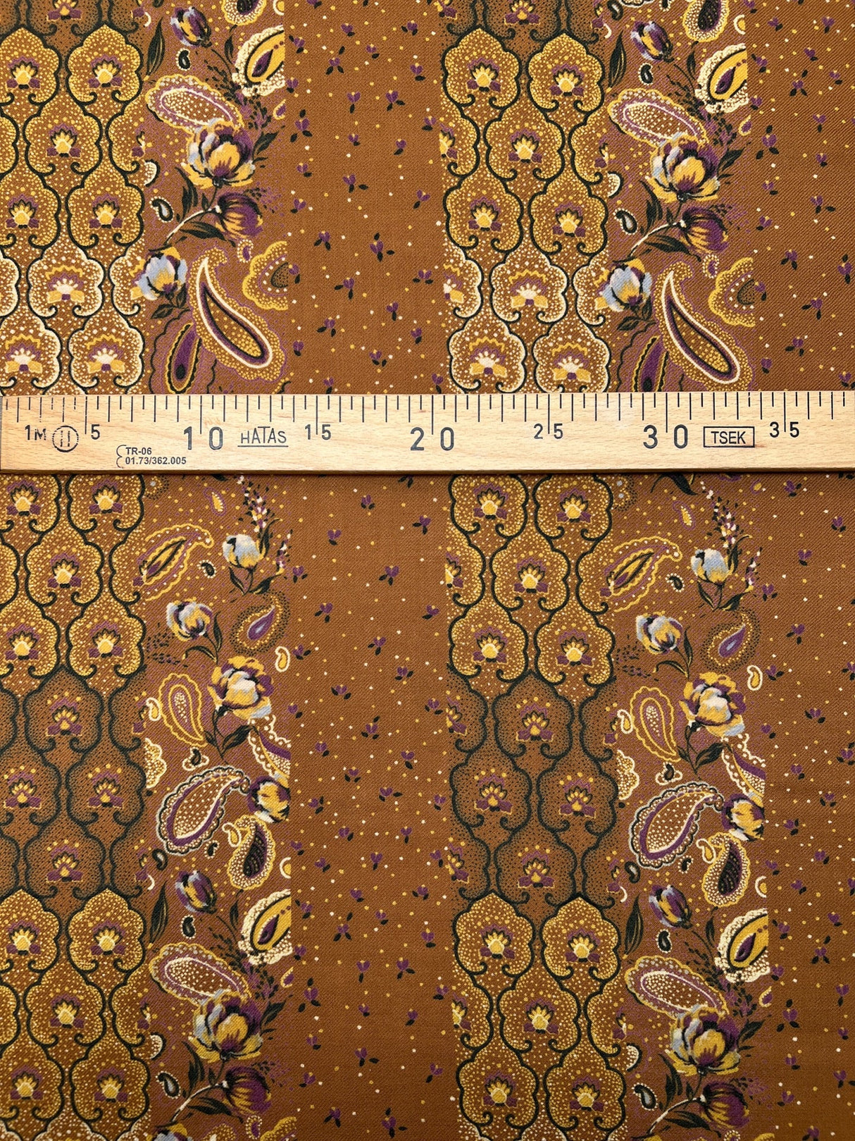 Wool Twill Printed Yellow Brown