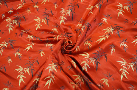 Oriental Bamboo Brocade Polyester Fabric - Bamboo Jacquard, 45" Width (1 Yard)
