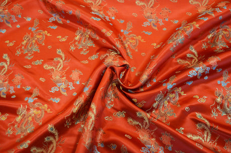 Dragon Brocade Chinese Brocade Fabric - Dragon Pattern, 45" Width (1 Yard)