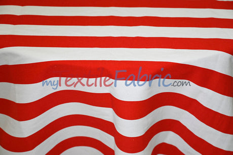 10 Oz 100% Cotton Canvas 2" Stripe Fabric - Multiple Colors, 60" Wide (1 Yard)