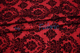 Damask Flocking Taffeta Fabric - Flocking Velvet Damask, 58/60" Width (1 Yard)