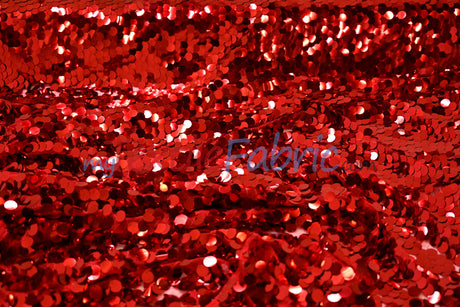 Fish Scale Paillette Sequins Polyester Fabric - 9Mm Sequins, 54" Width, Multiple Colors (1 Yard)