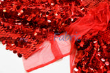 Fish Scale Paillette Sequins Polyester Fabric - 9Mm Sequins, 54" Width, Multiple Colors (1 Yard)