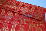 Religious Cross Brocade 100 Percent Polyester Fabric - Elegant Cross Motif, 60" Width (1 Yard)