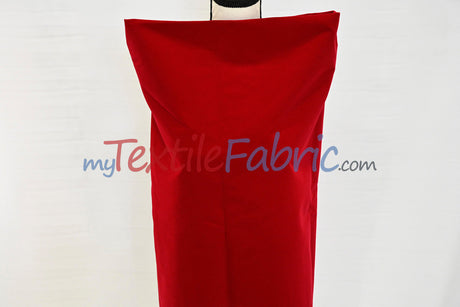 Scuba Flocking Velvet Fabric - Red, Flag Green, Hunter Green, Royal Blue, Black, 60" Width (1 Yard)