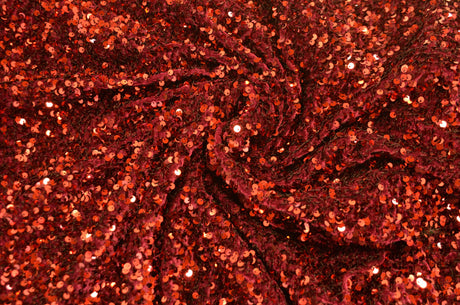 Sequins Stretch Velvet Polyester Spandex Fabric - Sequins On Plush Velvet, Multiple Colors, 60" Width (By The Yard)