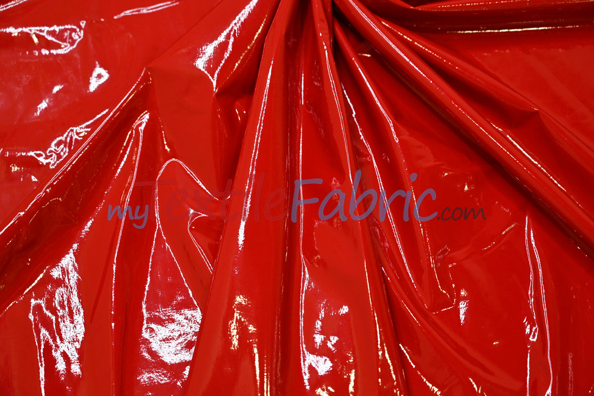 Shiny Stretch Patent Vinyl Fabric - 94% Polyester, 6% Spandex, Glossy Finish, 55" Width (1 Yard)