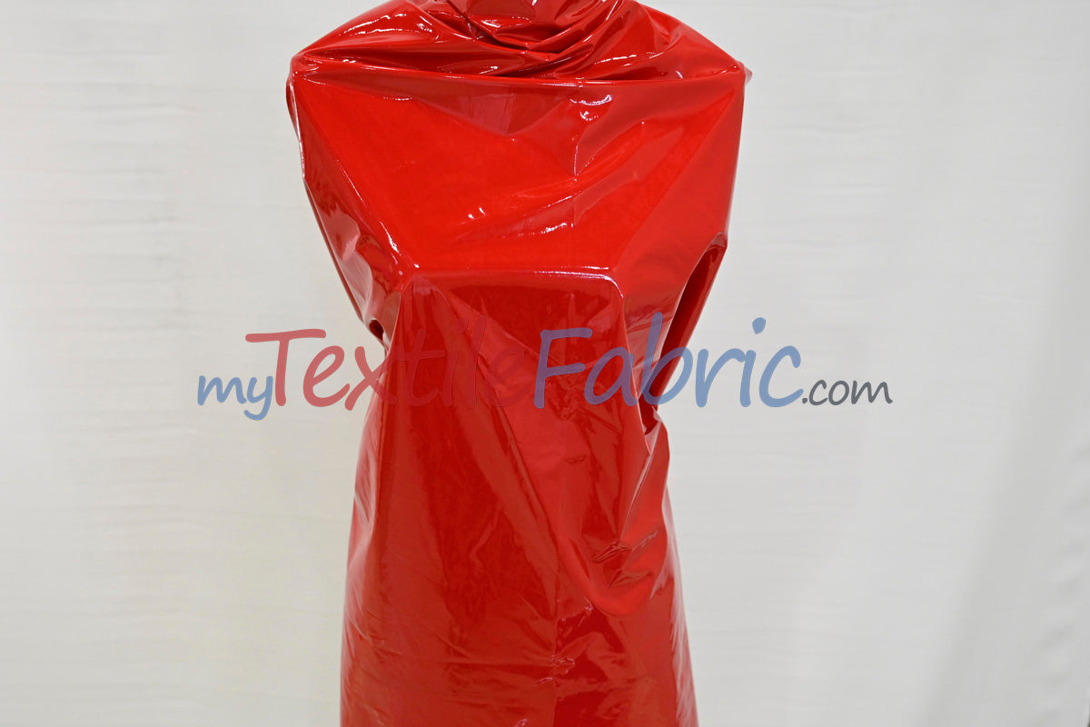 Shiny Stretch Patent Vinyl Fabric - 94% Polyester, 6% Spandex, Glossy Finish, 55" Width (1 Yard)