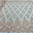 Beaded 3D Floral Lace Mesh