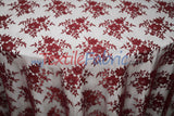 Chantilly Lace Polyester Fabric - Floral Embroidery, Sheer Mesh, 52" Width (1 Yard)