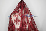 Chantilly Lace Polyester Fabric - Floral Embroidery, Sheer Mesh, 52" Width (1 Yard)