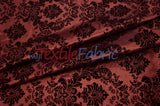 Damask Flocking Taffeta Fabric - Flocking Velvet Damask, 58/60" Width (1 Yard)