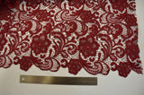 Guipure Bridal Lace Polyester Fabric - Heavy Double Scalloped Lace, Multiple Colors, 48/49" Width (1 Yard)