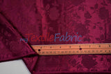 Satin Flower Brocade Polyester Fabric - Tone On Tone Embossed Floral, 58/60" Width (1 Yard)