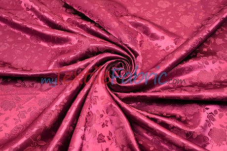 Satin Jacquard Satin Polyester Fabric - Satin Flower Brocade, 58/60" Width, Sample Swatch 3"x3" (1 Sample Swatch)