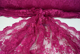 Chantilly Lace Polyester Fabric - Floral Embroidery, Sheer Mesh, 52" Width (1 Yard)