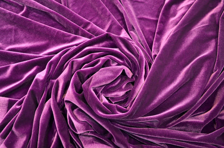 Stretch Velvet Spandex Fabric - Solid, 58" Width (1 Yard)