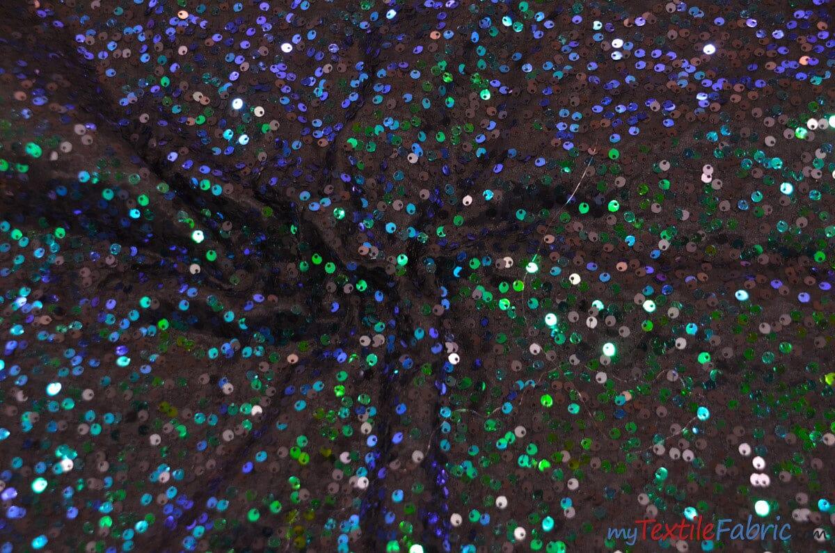 Glitz Sequins Taffeta Polyester Fabric - Raindrop Sequins, 54" Wide (1 Yard)