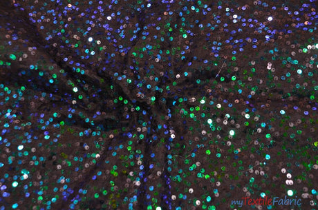 Glitz Sequins Taffeta Polyester Fabric - Raindrop Sequins, 54" Wide (1 Yard)