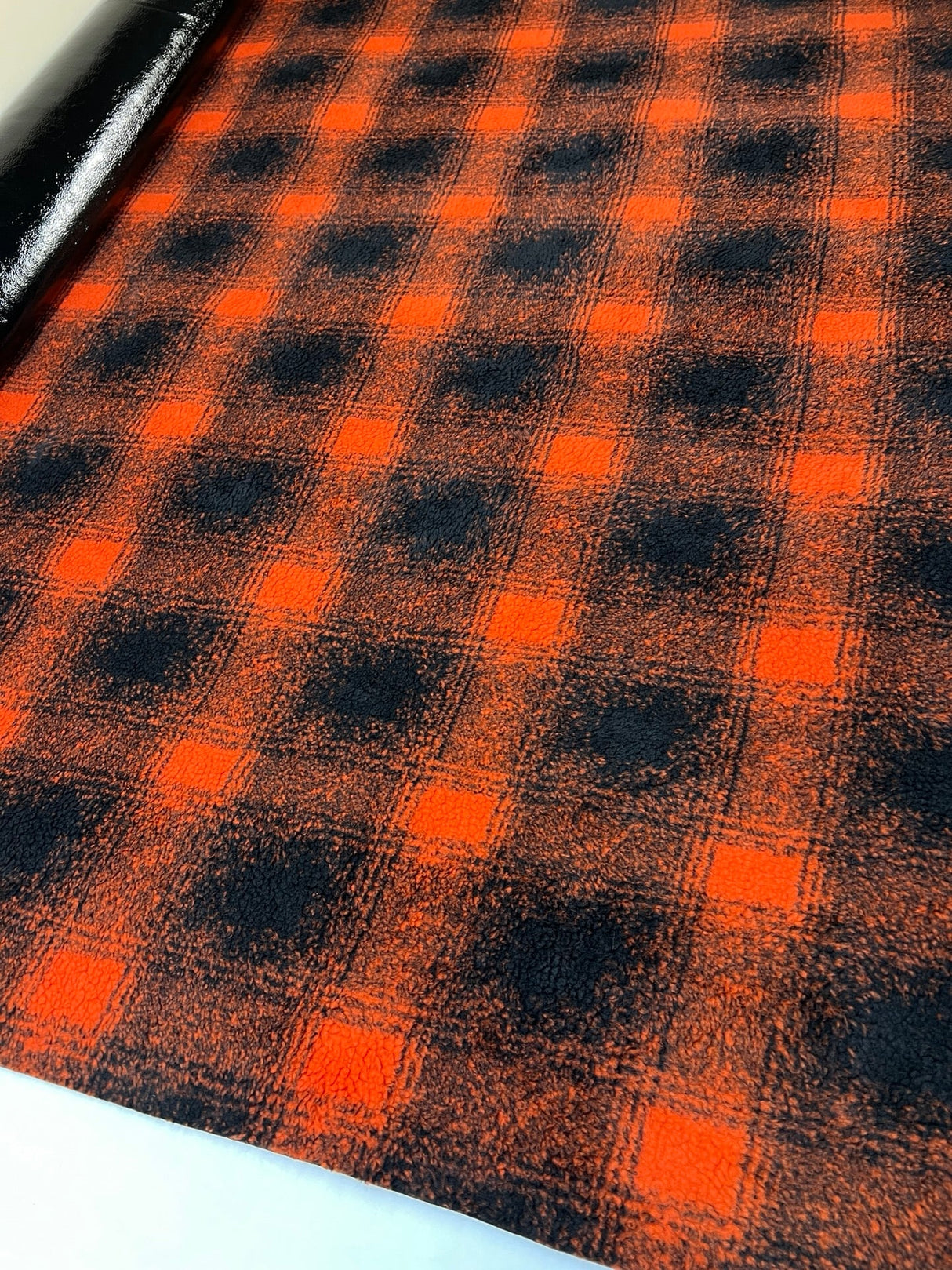 Faux Fur Orange-Black Laminated
