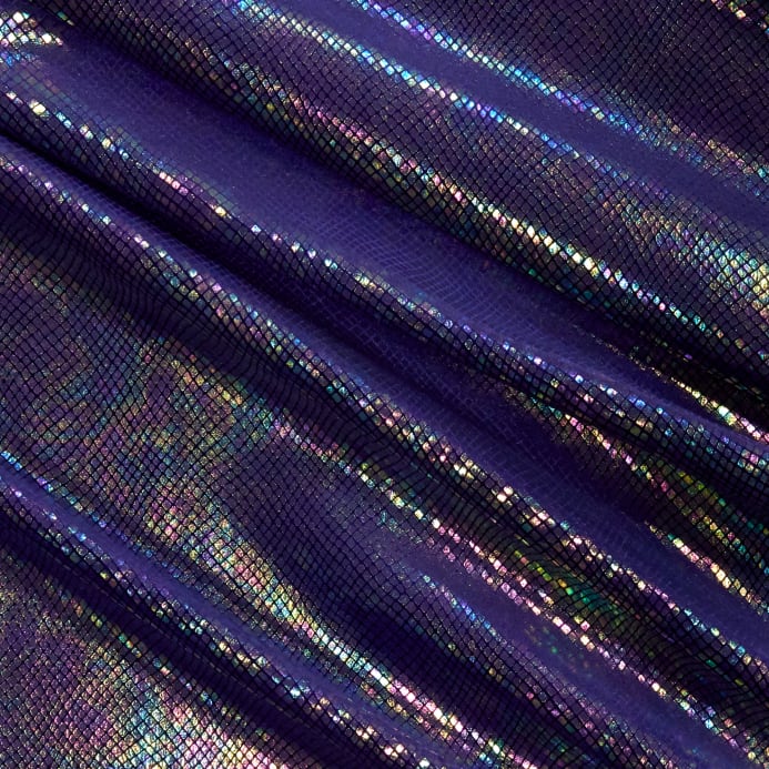 Venom Iridescent Snakeskin Stretch Velvet Spandex Fabric - 90 Percent Polyester 10 Percent Spandex, 4-Way Stretch, 60" Width (1 Yard)