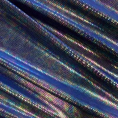 Venom Iridescent Snakeskin Stretch Velvet Spandex Fabric - 90 Percent Polyester 10 Percent Spandex, 4-Way Stretch, 60" Width (1 Yard)