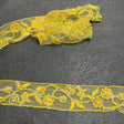 Beaded Corded Lace Trim Yellow Emerald