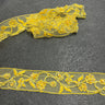 Beaded Corded Lace Trim Yellow Emerald