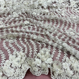 Beaded 3D Floral Lace Mesh