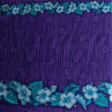 Cotton Barkcloth Hibiscus Palm Double Border Fabric
