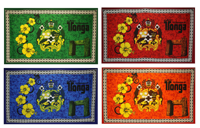 Kingdom Of Tonga Ha’Amonga ‘A Maui Polyester Fabric - Vibrant Multicolor Tongan Style, 72" L X 45" W (1 Piece)