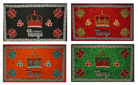 Kingdom Of Tonga Crown Turtle Plumeria Sarong 100 Percent Polyester Fabric - Vibrant Multicolor Tropical Print, 72" L X 45" W (1 Piece)