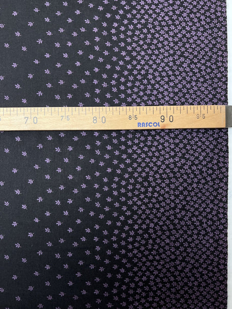 Printed Wool Fabric Purple Black